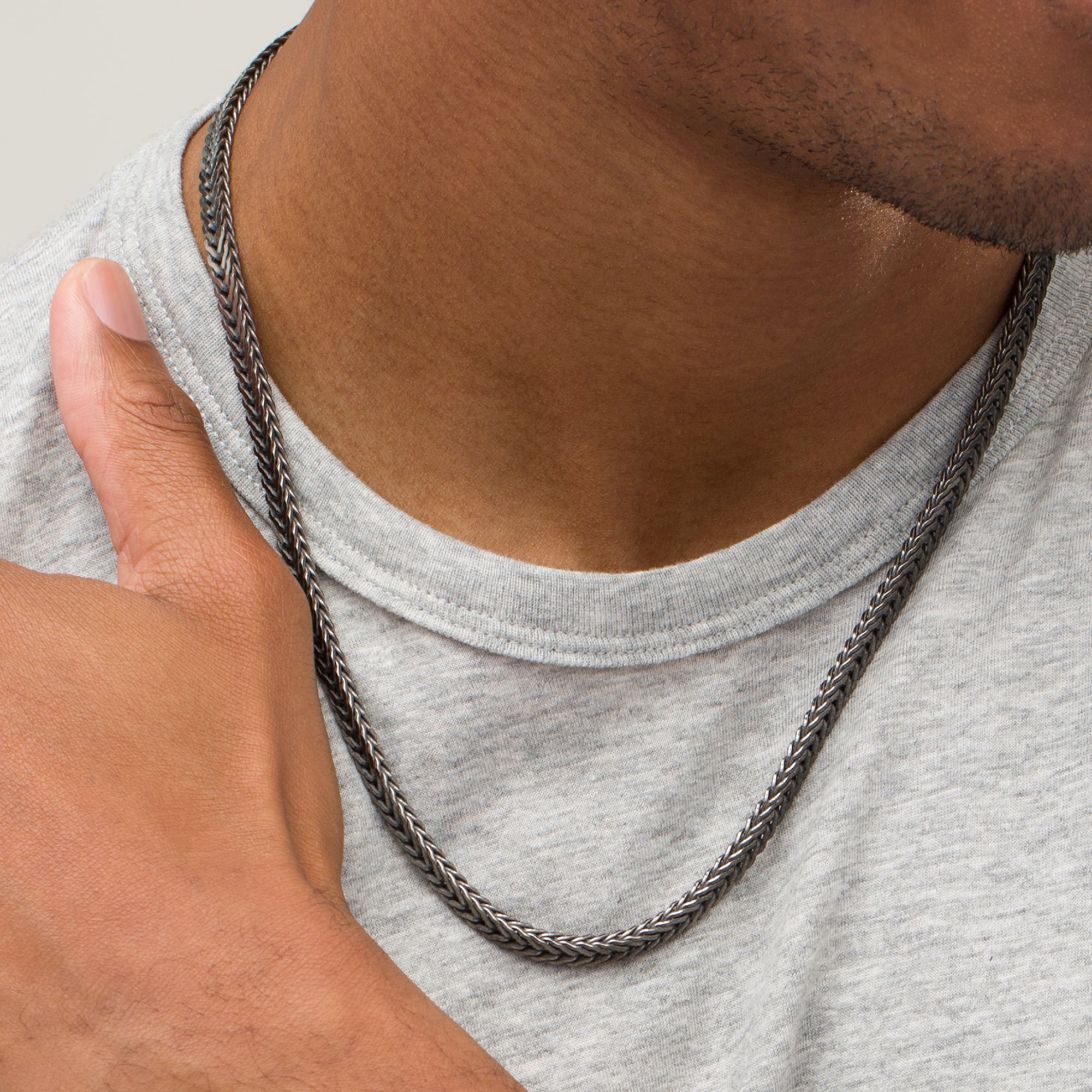 Vera Wang Men 6.0mm Foxtail Chain Necklace in Solid Sterling