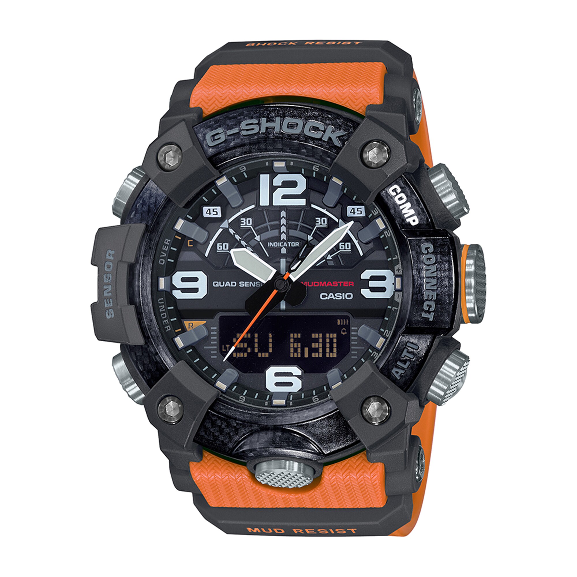 Men's Casio G-Shock Master of G Orange Strap Watch with Black Dial