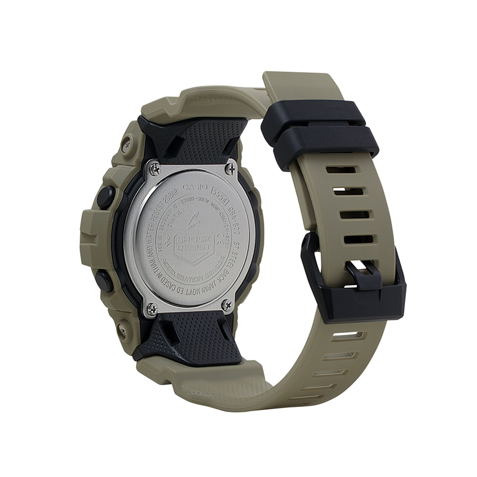 ほぼ新品★G-SHOCK GBA-800UC-5A 希少 Men's Casio G-Shock Power Trainer Khaki Strap Watch with Black