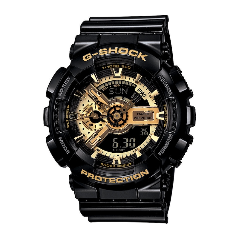Men's Casio G-Shock Classic Resin Strap Watch with Black and Gold