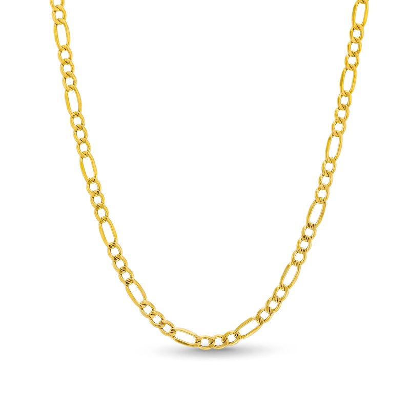 Diamond-Cut Figaro Chain Necklace in Hollow 10K Gold