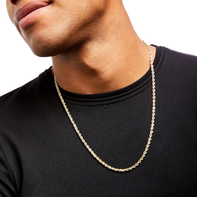 Rope Chain Chain Necklace Male Compass Rope Chain Gold Men (3mm
