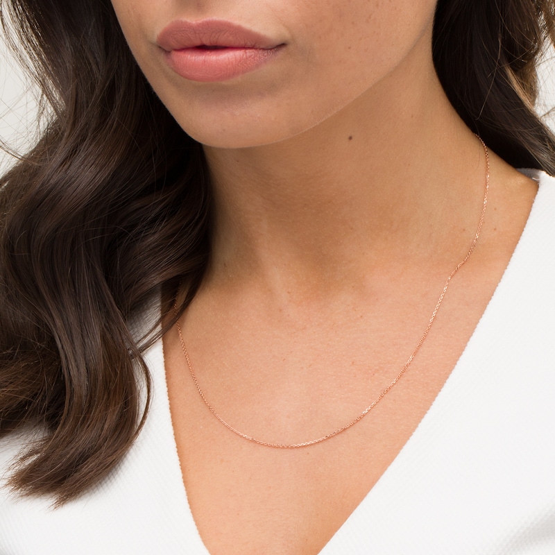 Cable Chain Necklace in Hollow 10K Rose Gold 20&quot