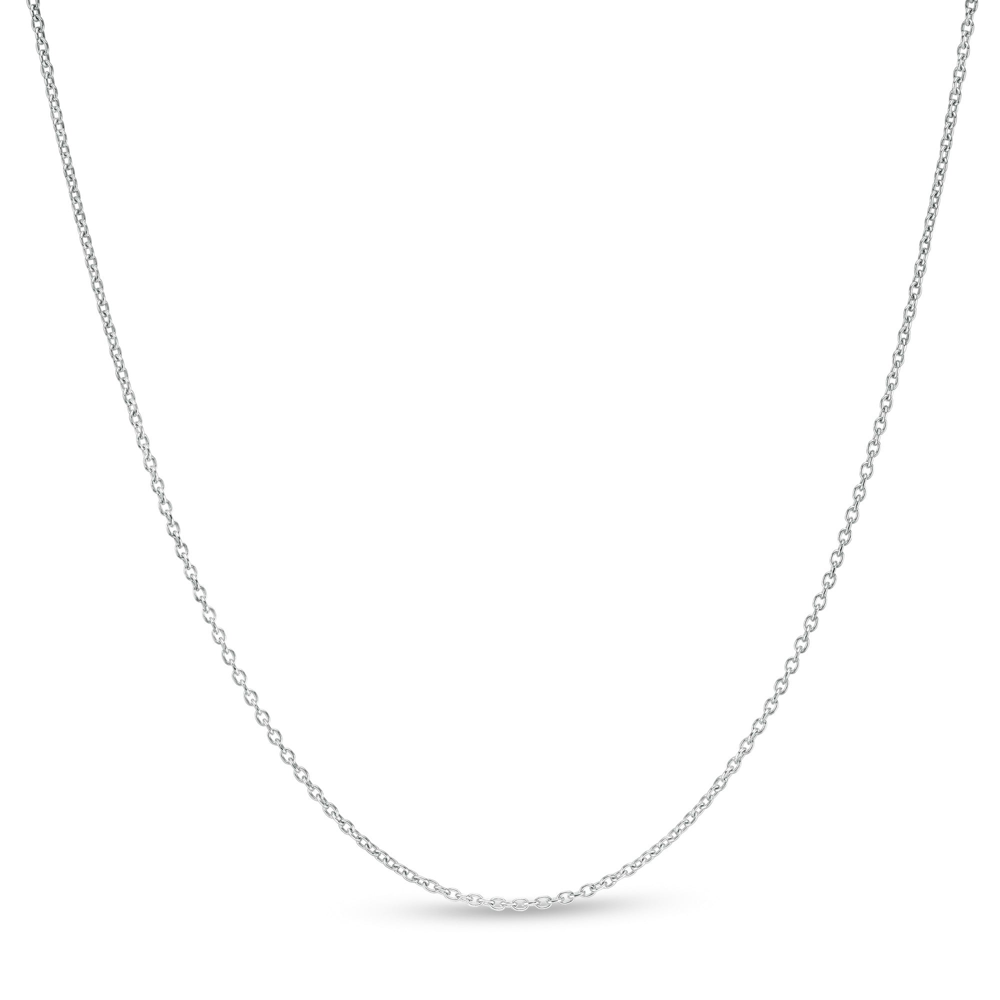 0.9mm Cable Chain Necklace in Hollow 10K White Gold - 18&quot