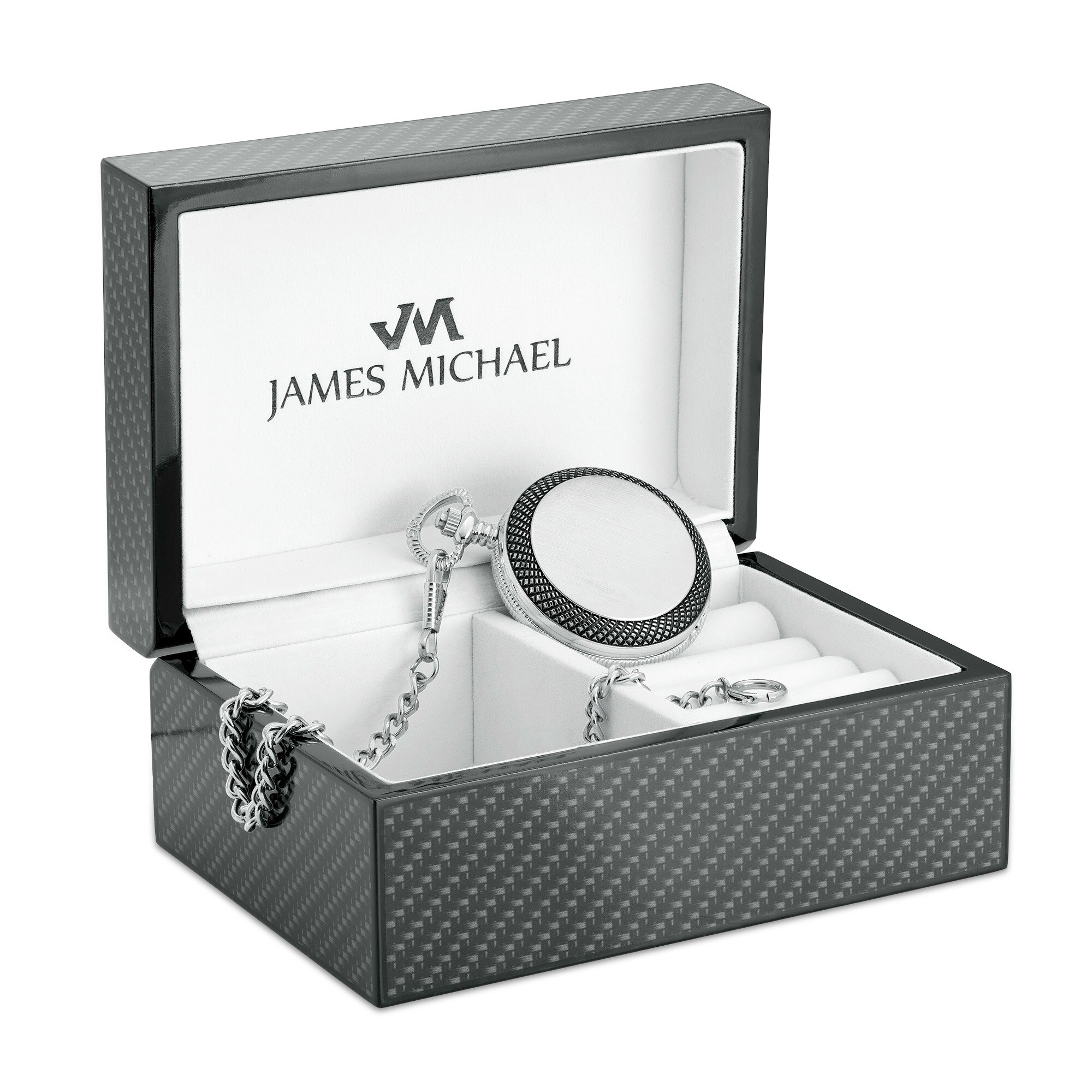 Men's James Michael Pocket Watch with Black Dial (Model: PDA181007