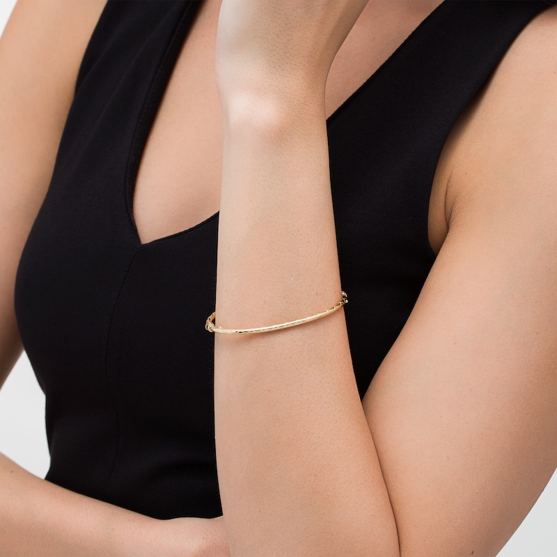 Multi-Finish Bangle in 14K Gold Peoples Jewellers