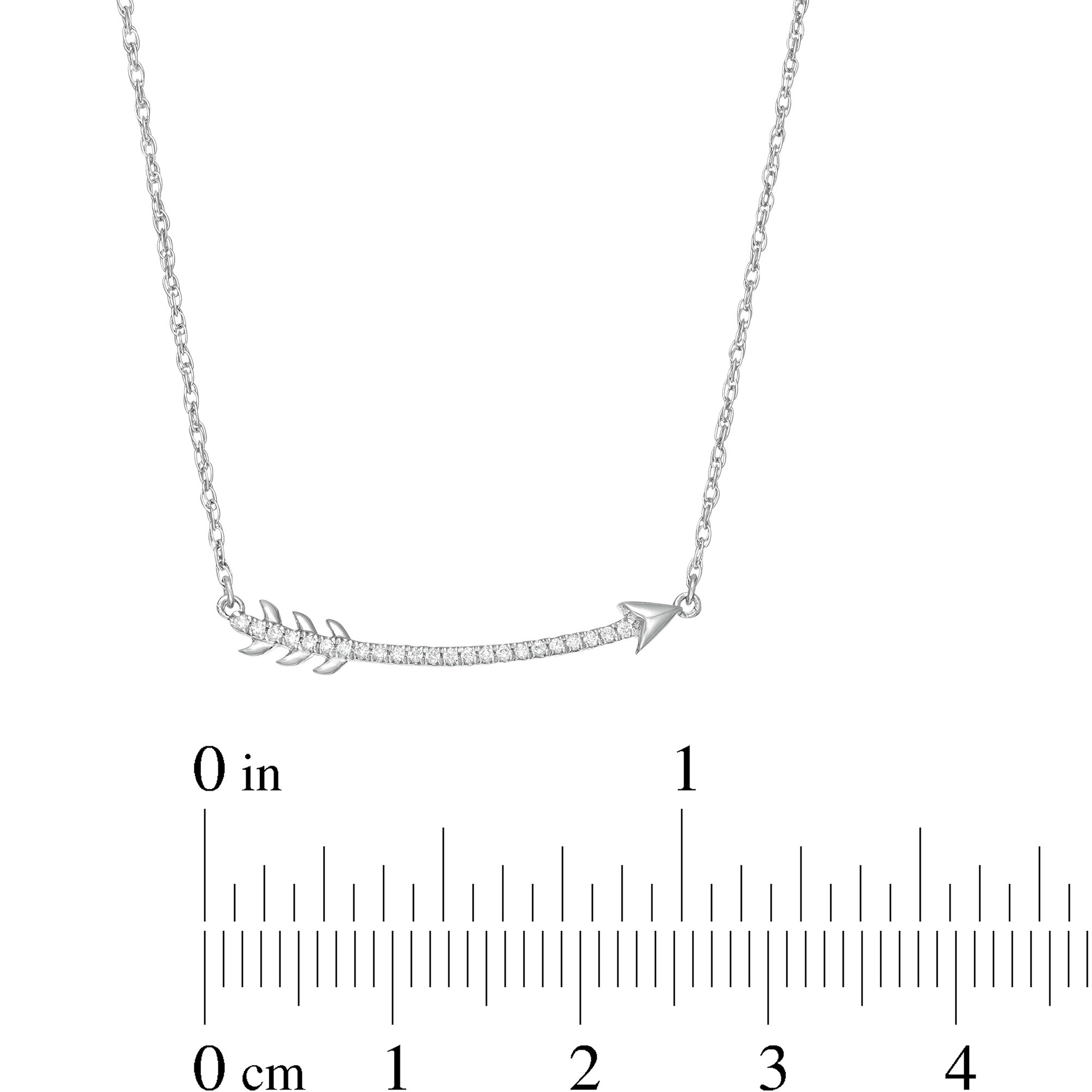 1/15 CT. T.W. Diamond Curved Arrow Necklace in Sterling Silver