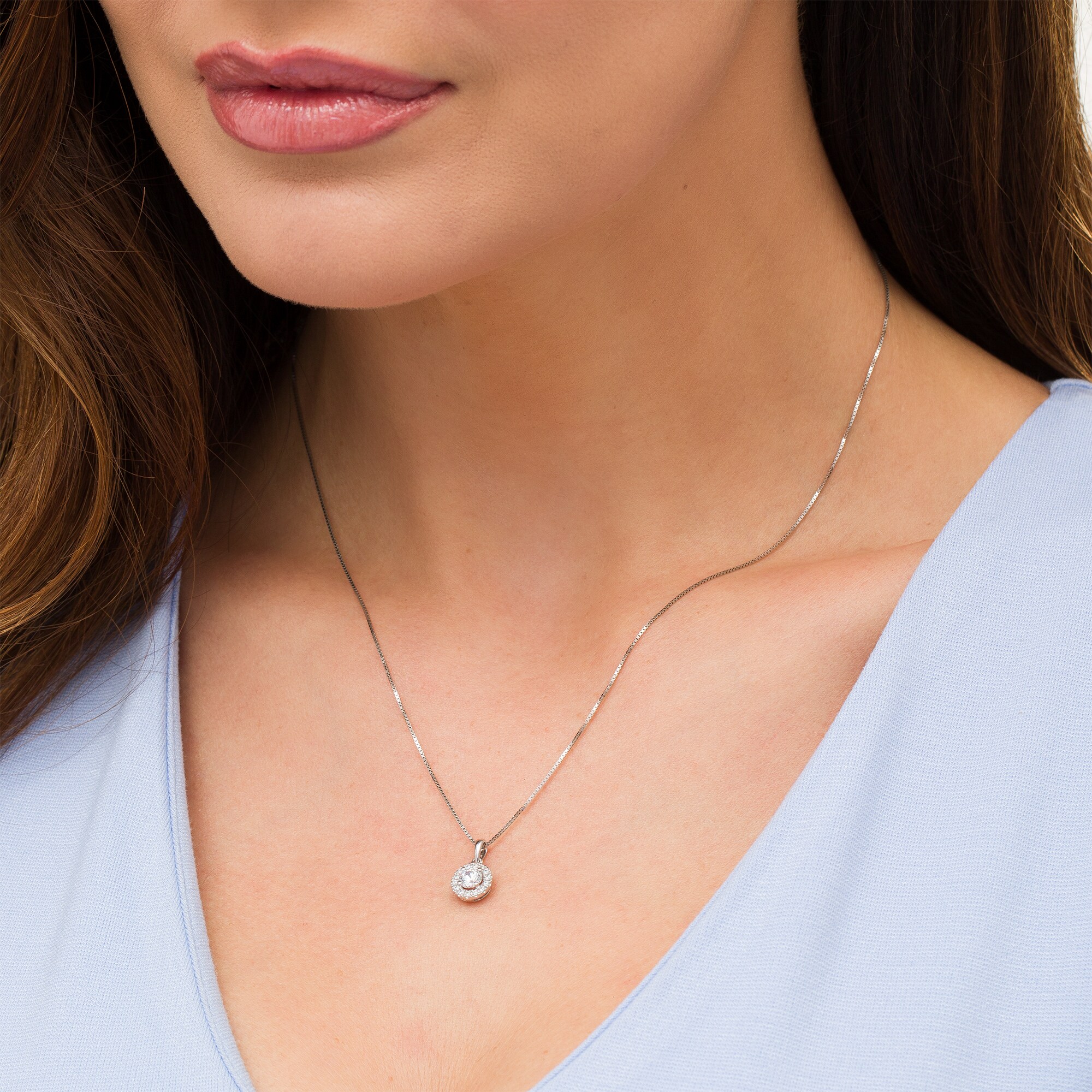 1/2 CT. T.W. Diamond Frame Pendant in 14K White Gold (I/I2