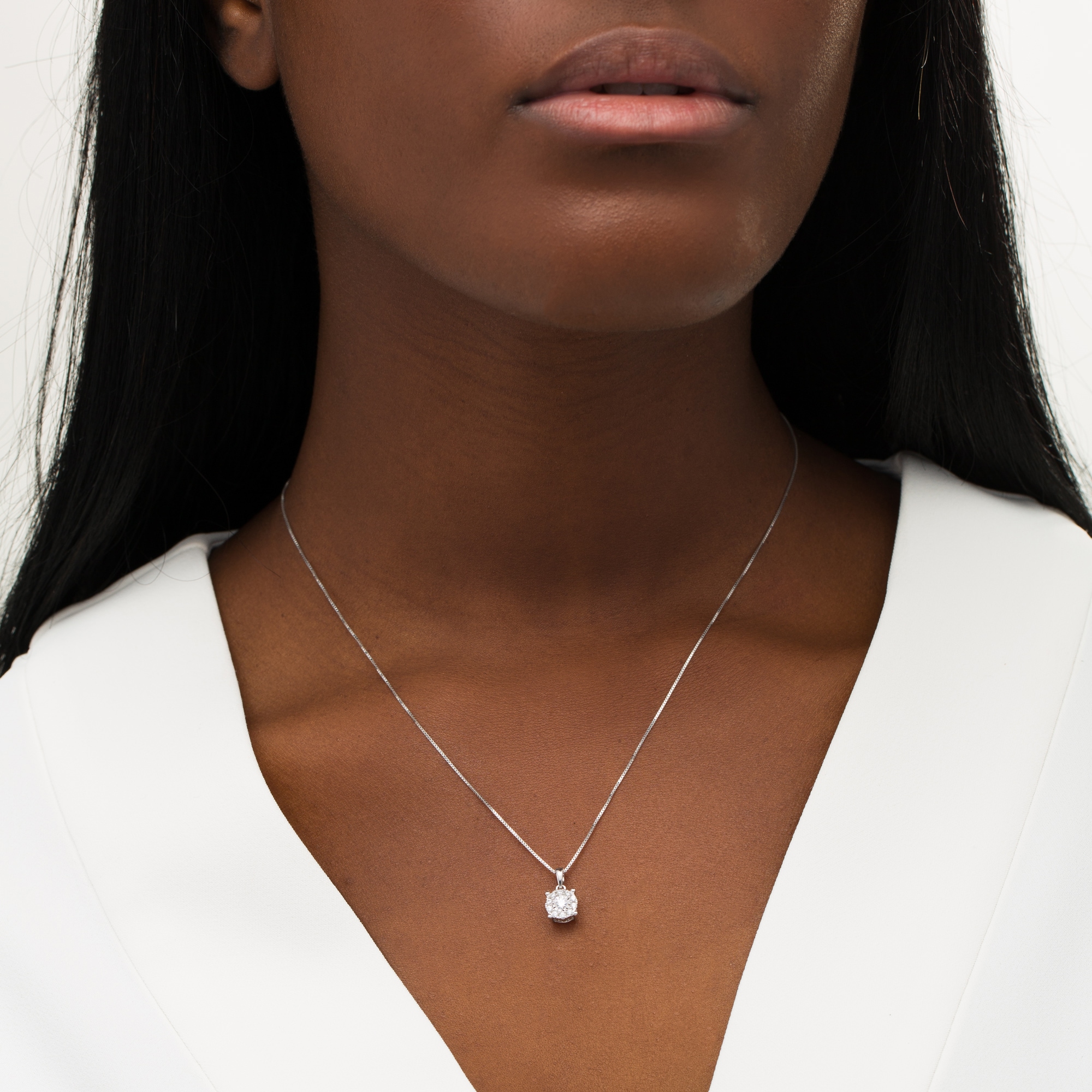 1/4 CT. T.W. Diamond Frame Pendant in 10K White Gold | Zales Outlet