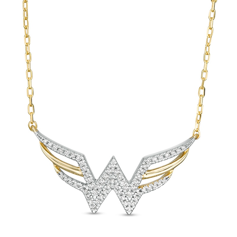 Wonder Woman™ Collection 1/8 Diamond Symbol Necklace in 10K Gold