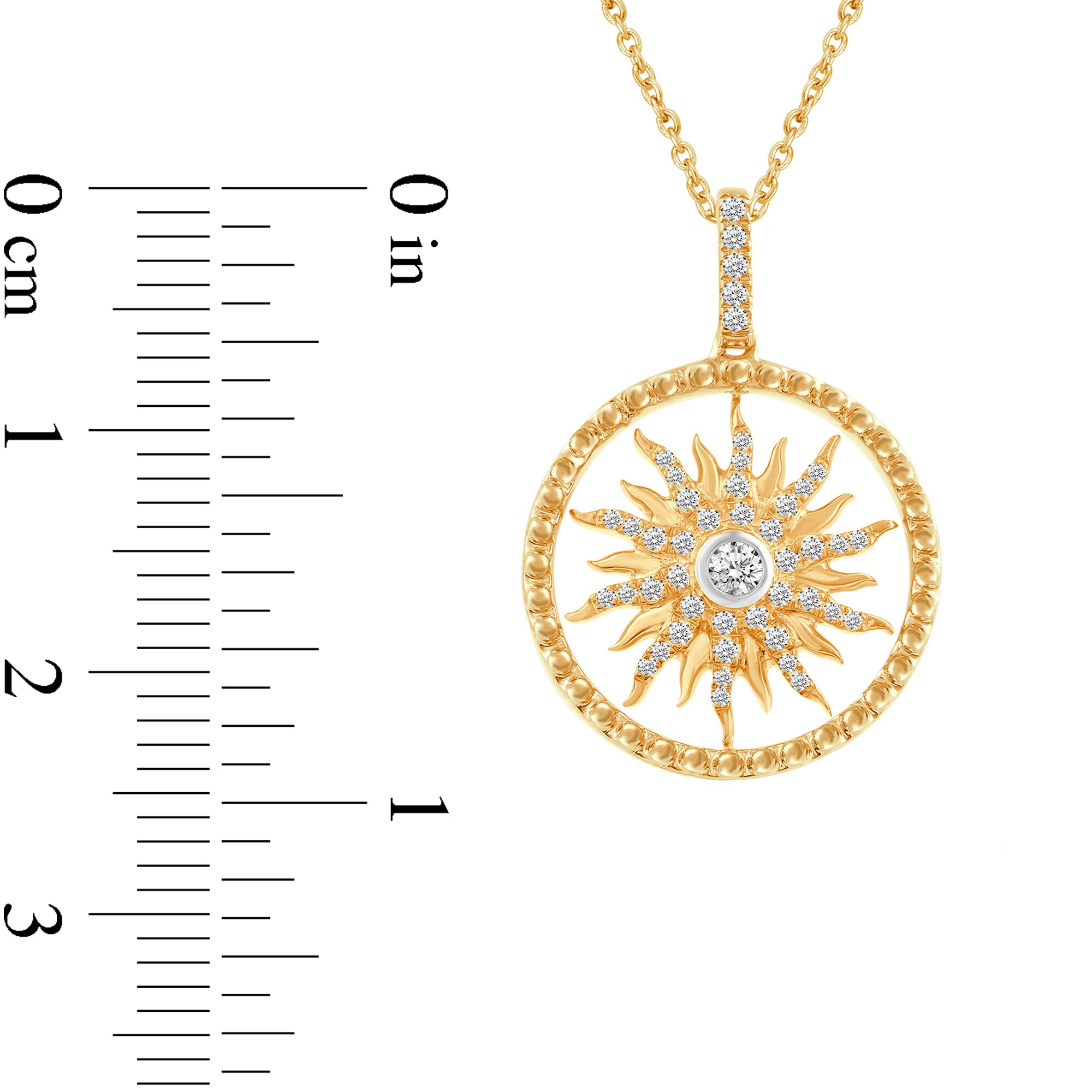 1/3 CT. T.W. Diamond Sun Pendant in 14K Gold | Zales