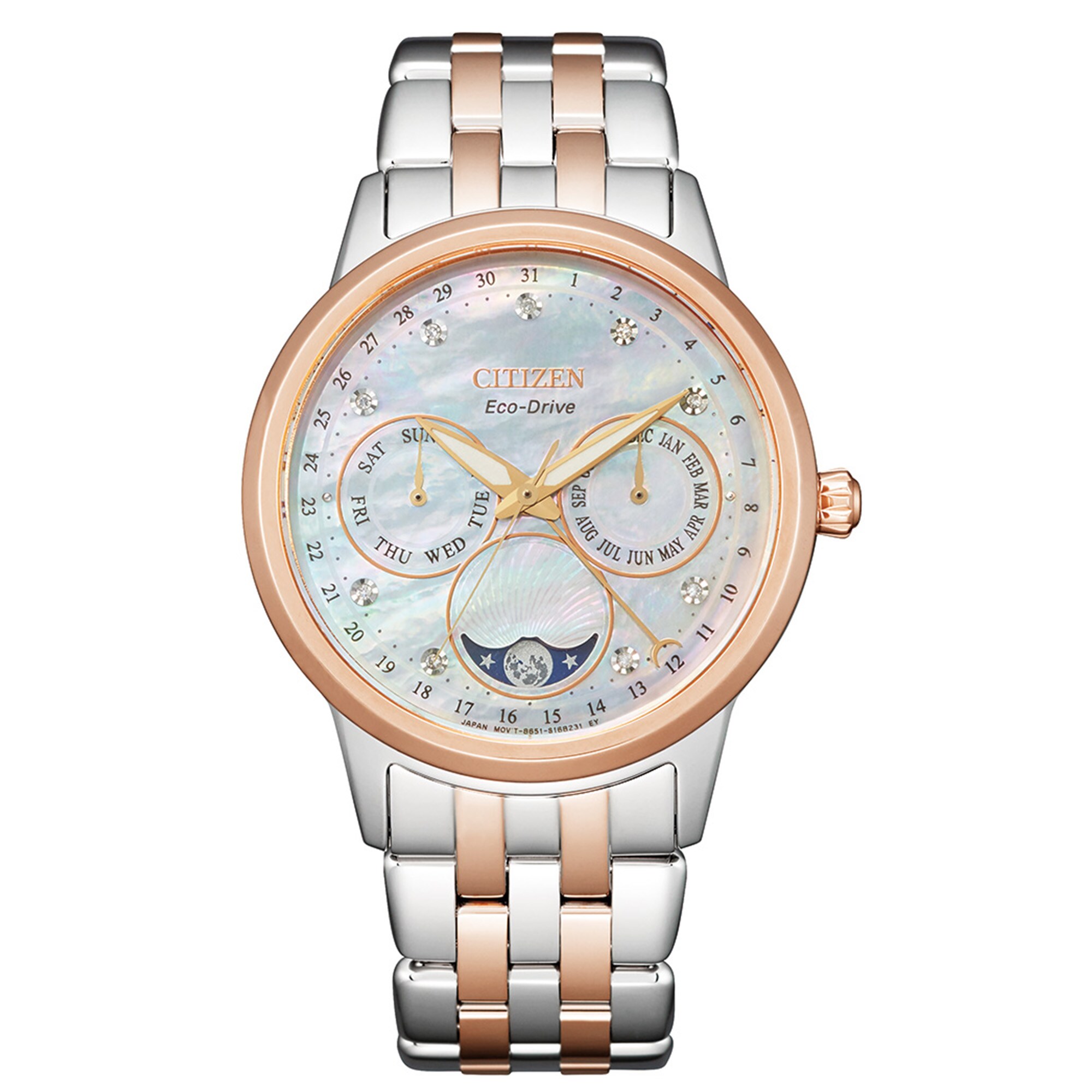 Ladies' Citizen Eco-Drive® Calendrier Diamond Two-Tone Chronograph