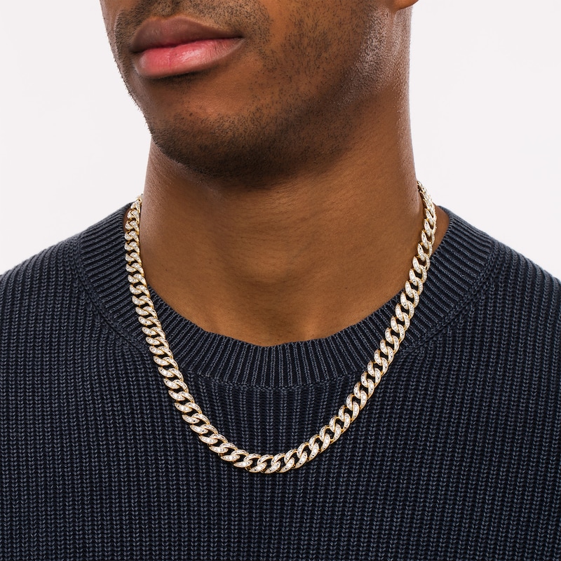 Men's Diamond Cuban Link Chain Necklace in 10K Gold