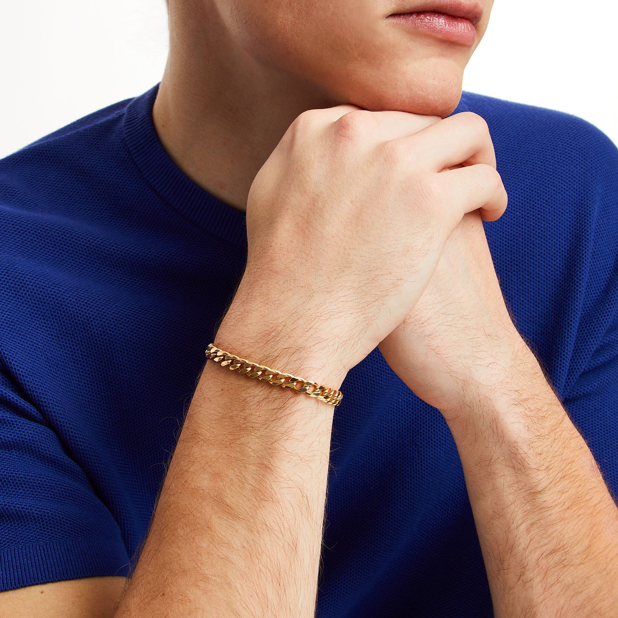 6.0mm Curb Chain Bracelet in Solid 10K Gold - 9.0