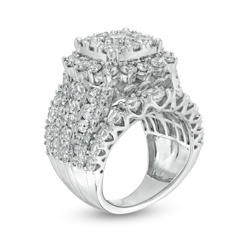 Diamond Double Frame Multi-Row Engagement Ring in 14K