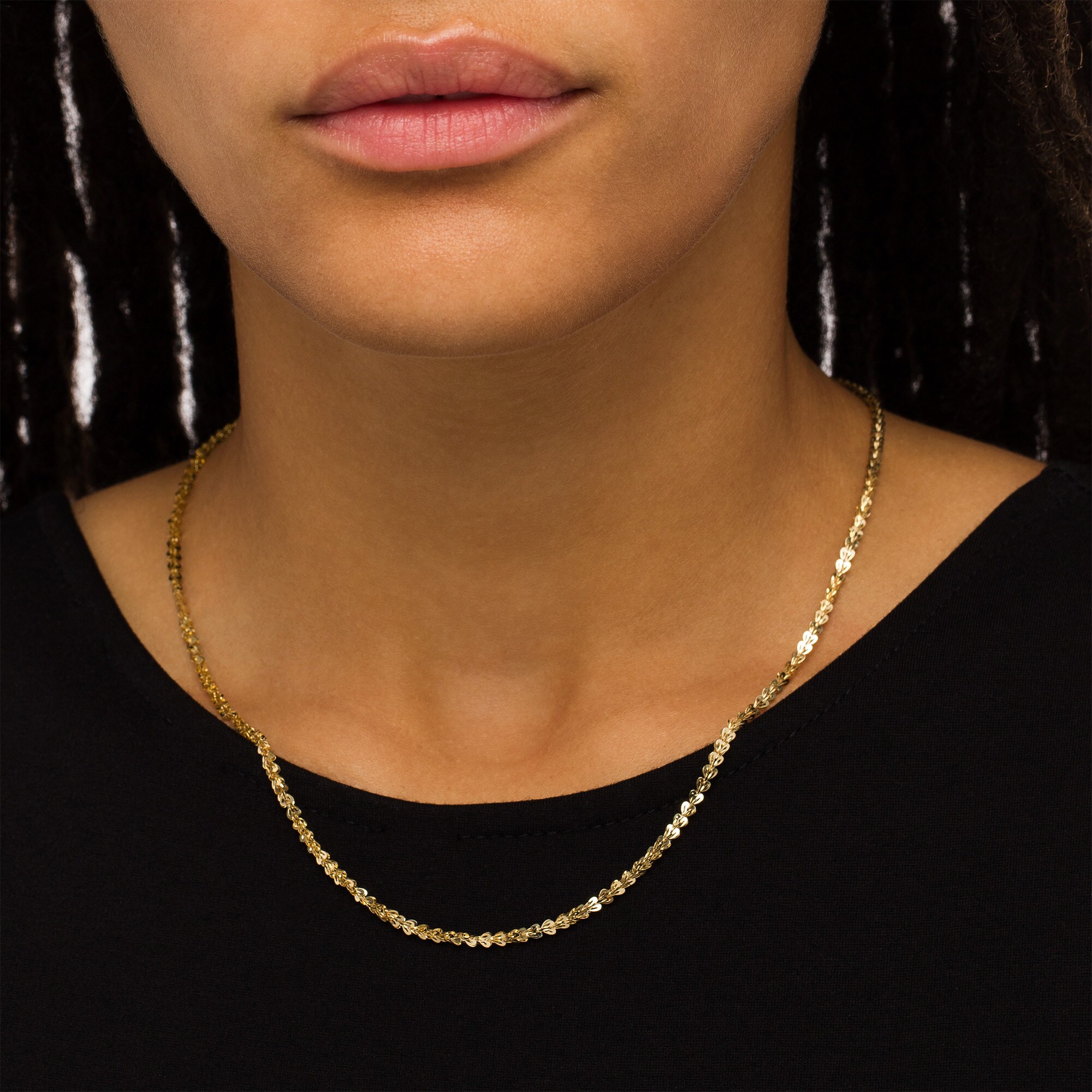 Fold-Over Heart Link Necklace in 10K Gold | Zales Outlet