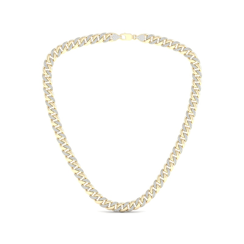 Men's Diamond Cuban Curb Chain Necklace in 10K Gold