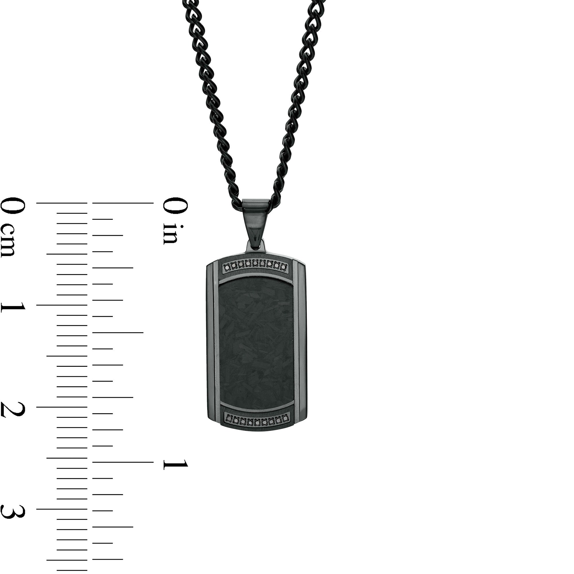 Men's 1/10 CT. T.W. Black Diamond Dog Tag Pendant in Stainless