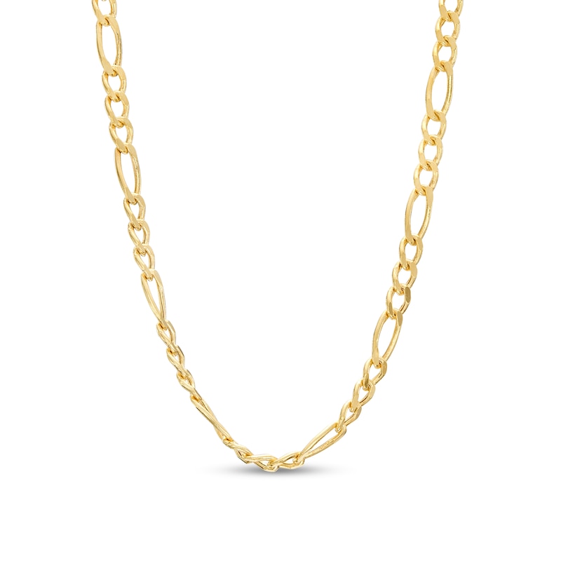 Figaro Chain Necklace in Hollow 14K Gold – 24&quot