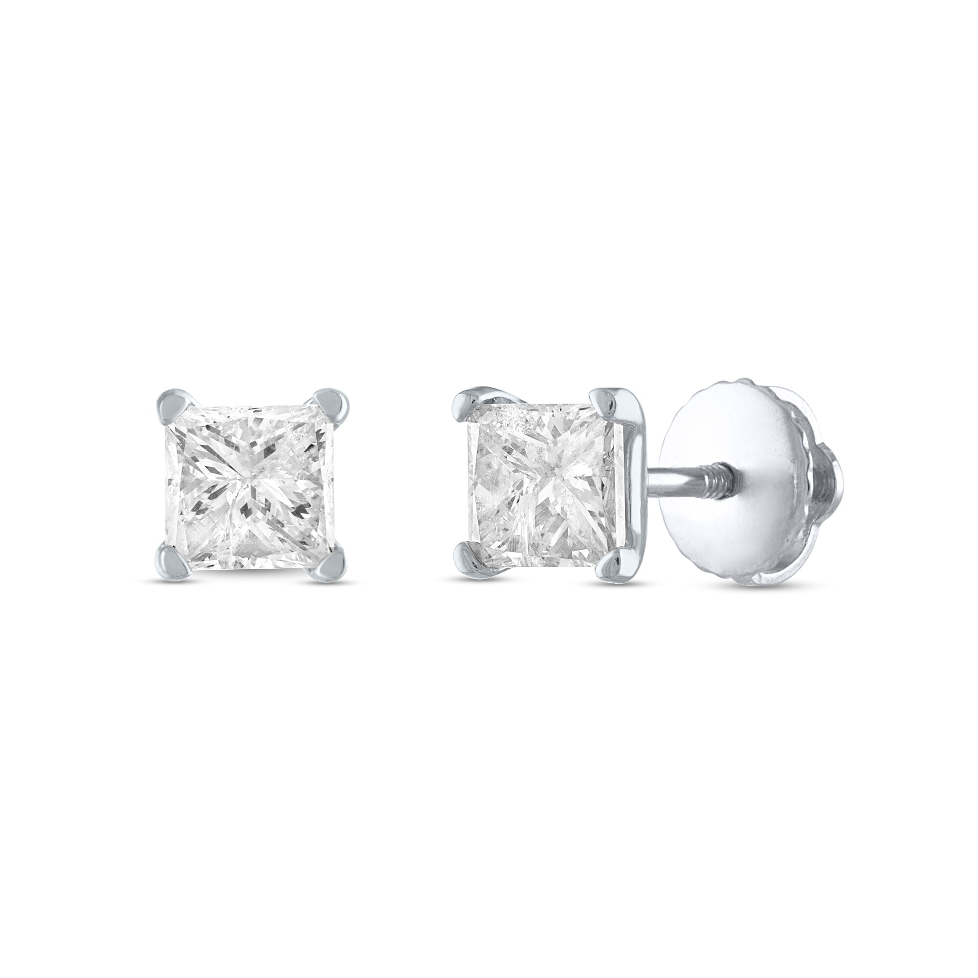 1/4 CT. T.W. Certified Princess-Cut Diamond Solitaire Stud