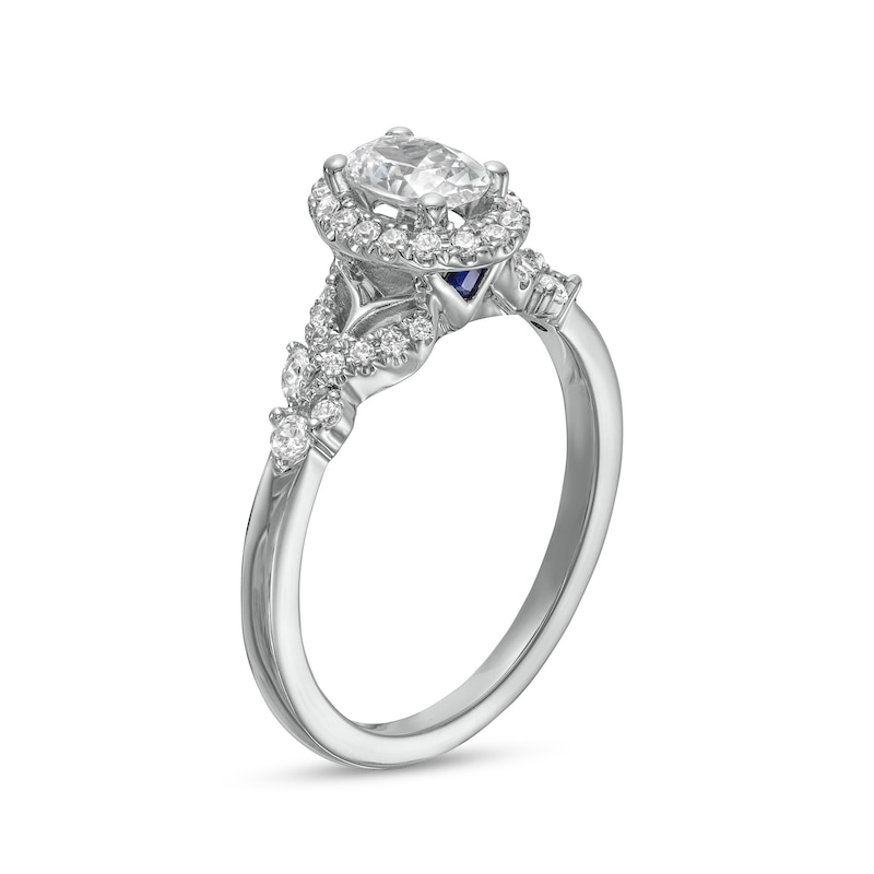 Vera Wang Love Collection Oval Diamond Frame Engagement Ring  in 14K White Gold