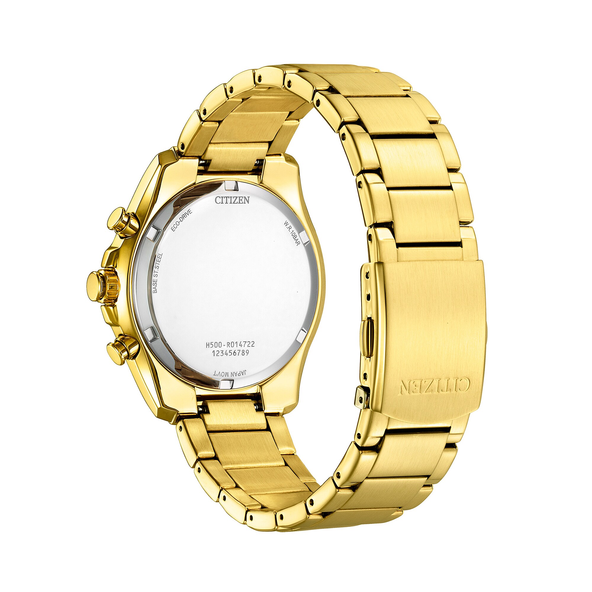 Men's Citizen Eco-Drive® Gold-Tone Chronograph Watch with Black