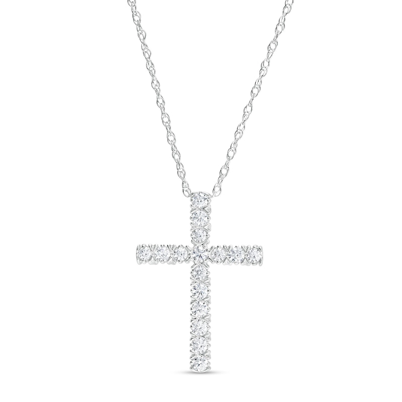 1/4 Diamond Cross Pendant in 10K White Gold