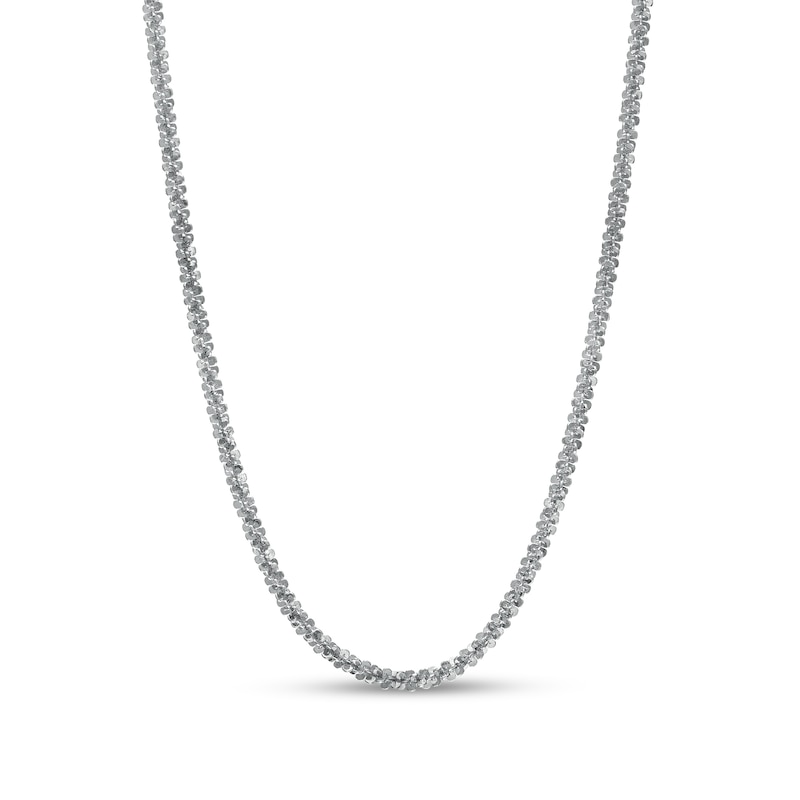 Sparkle Chain Necklace in Hollow 14K White Gold 18&quot