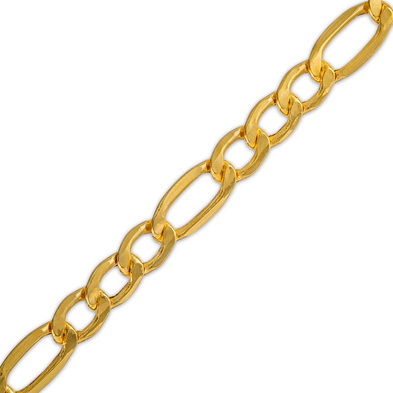 Figaro Chain Bracelet in Hollow 14K Gold 9