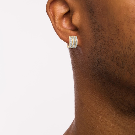 Dazzlingrock 0.50 Carat Diamond Huggie Hoop Earrings In 10K Gold - Unisex Sparkle