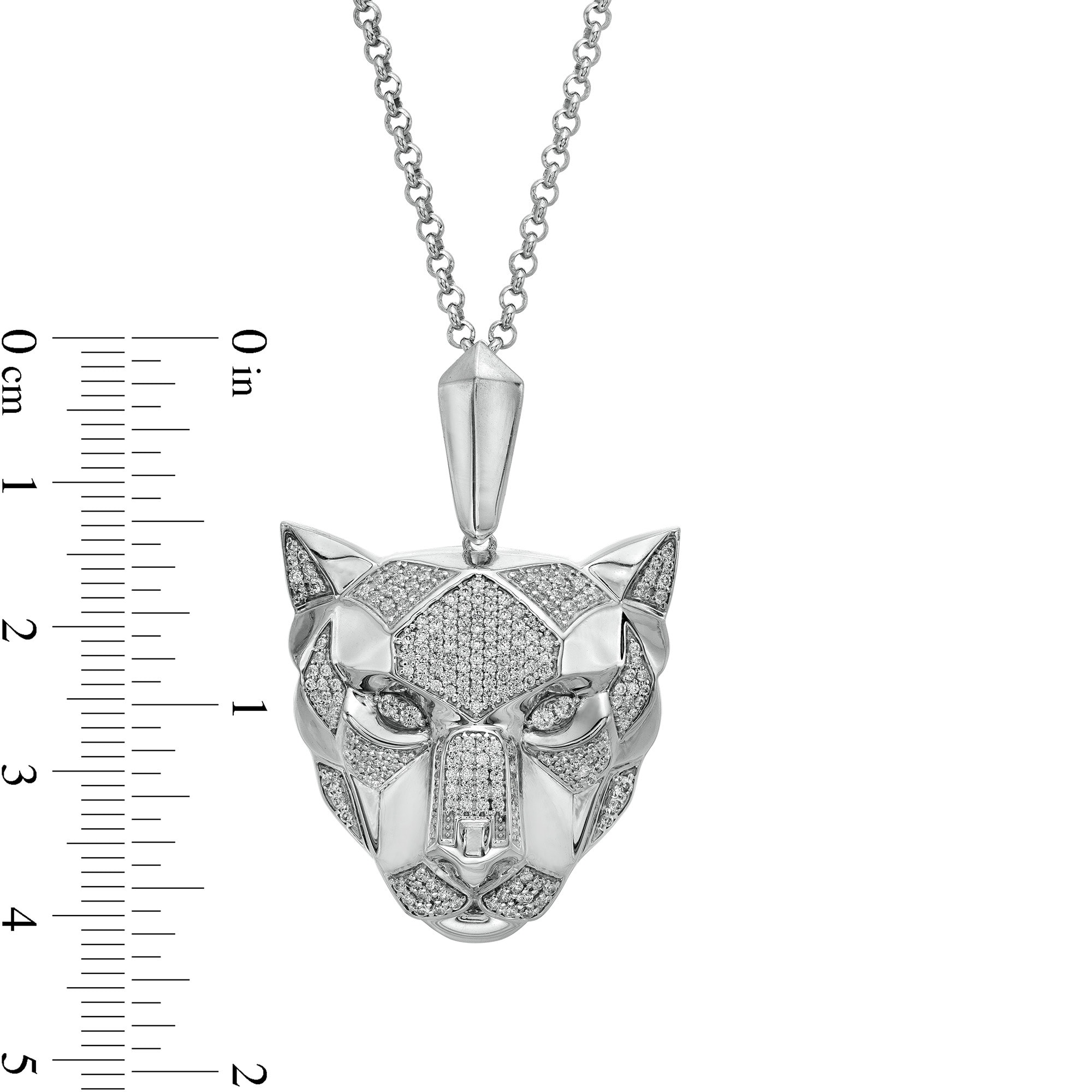 Men's 1 CT. T.W. Diamond Geometrical Panther Pendant in 10K White Men's 1 CT. T.W. Diamond Geometrical Panther Pendant in 10K White