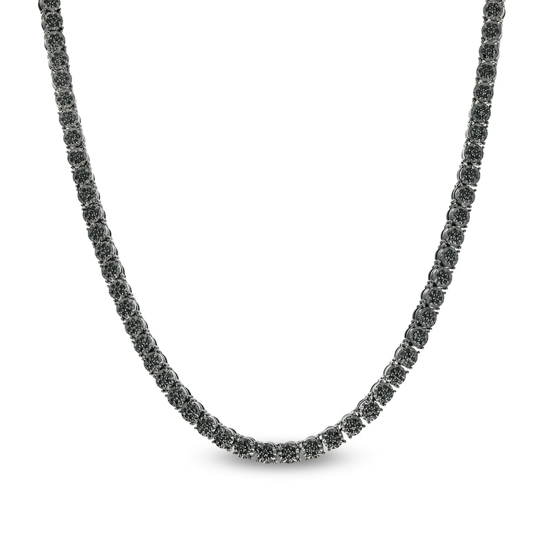 Men's 3-1/2 Black Diamond Necklace in Sterling Silver