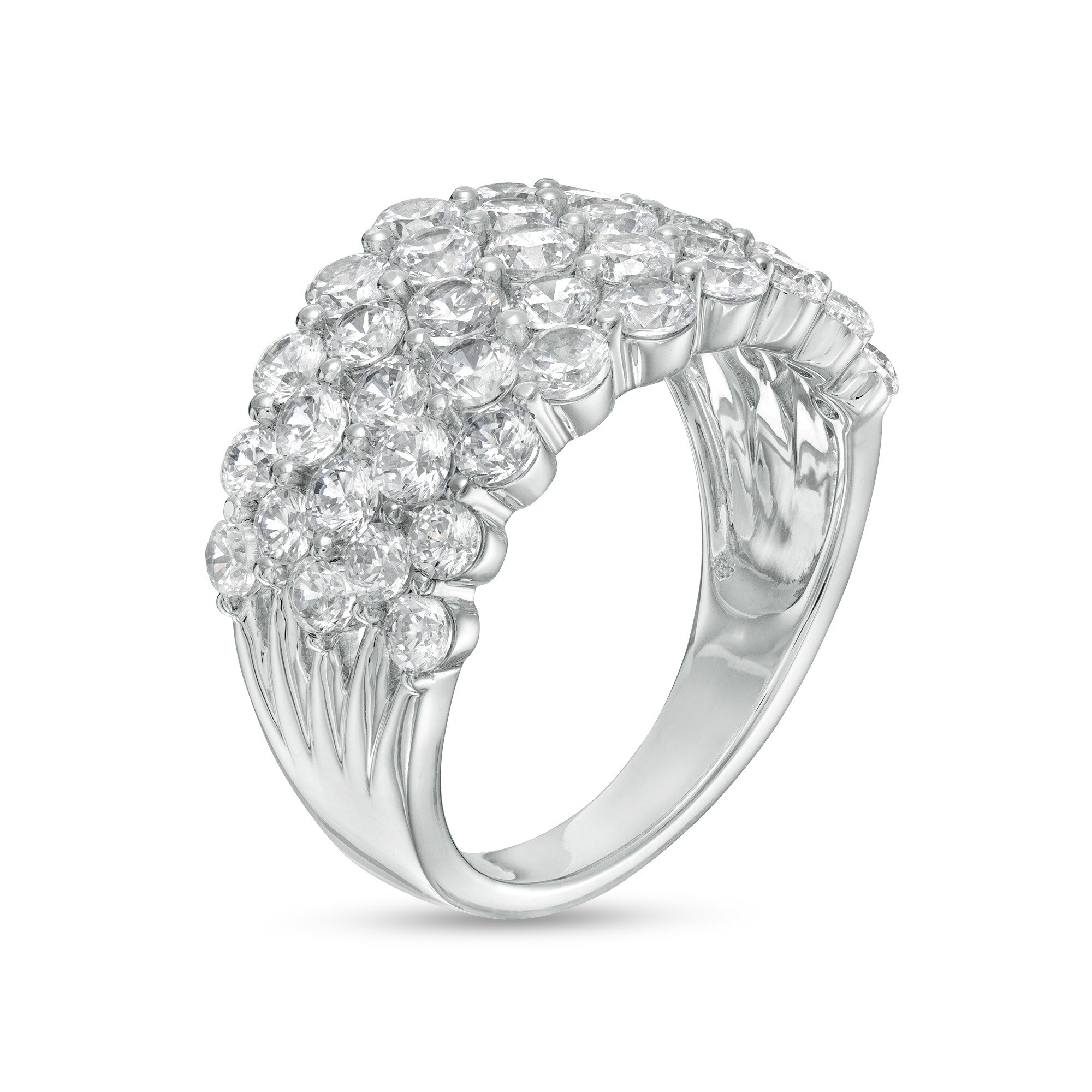 ダイヤモンドページ 3 CT. T.W. Lab-Grown Diamond Multi-Row Ring in 14K White Gold (F