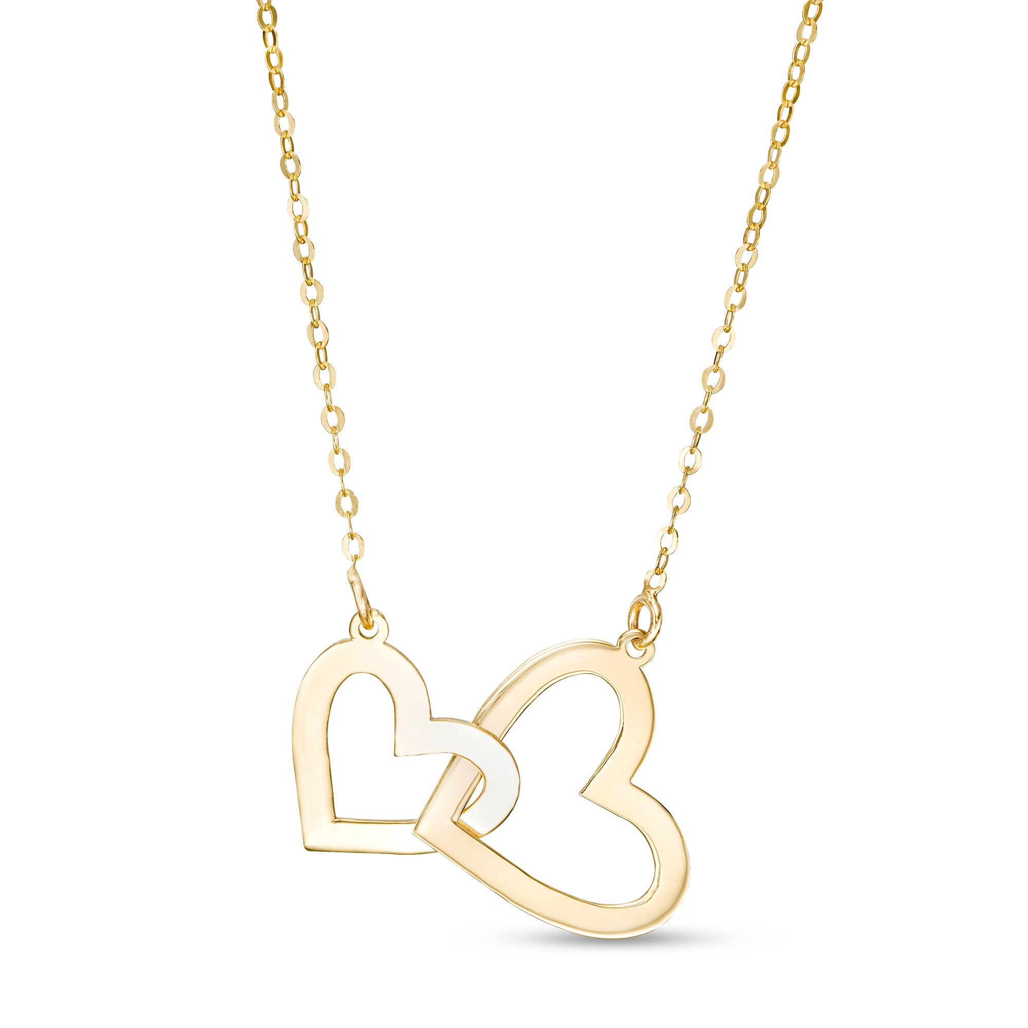 Large and Small Interlocking Hearts Necklace in 10K Gold | Zales