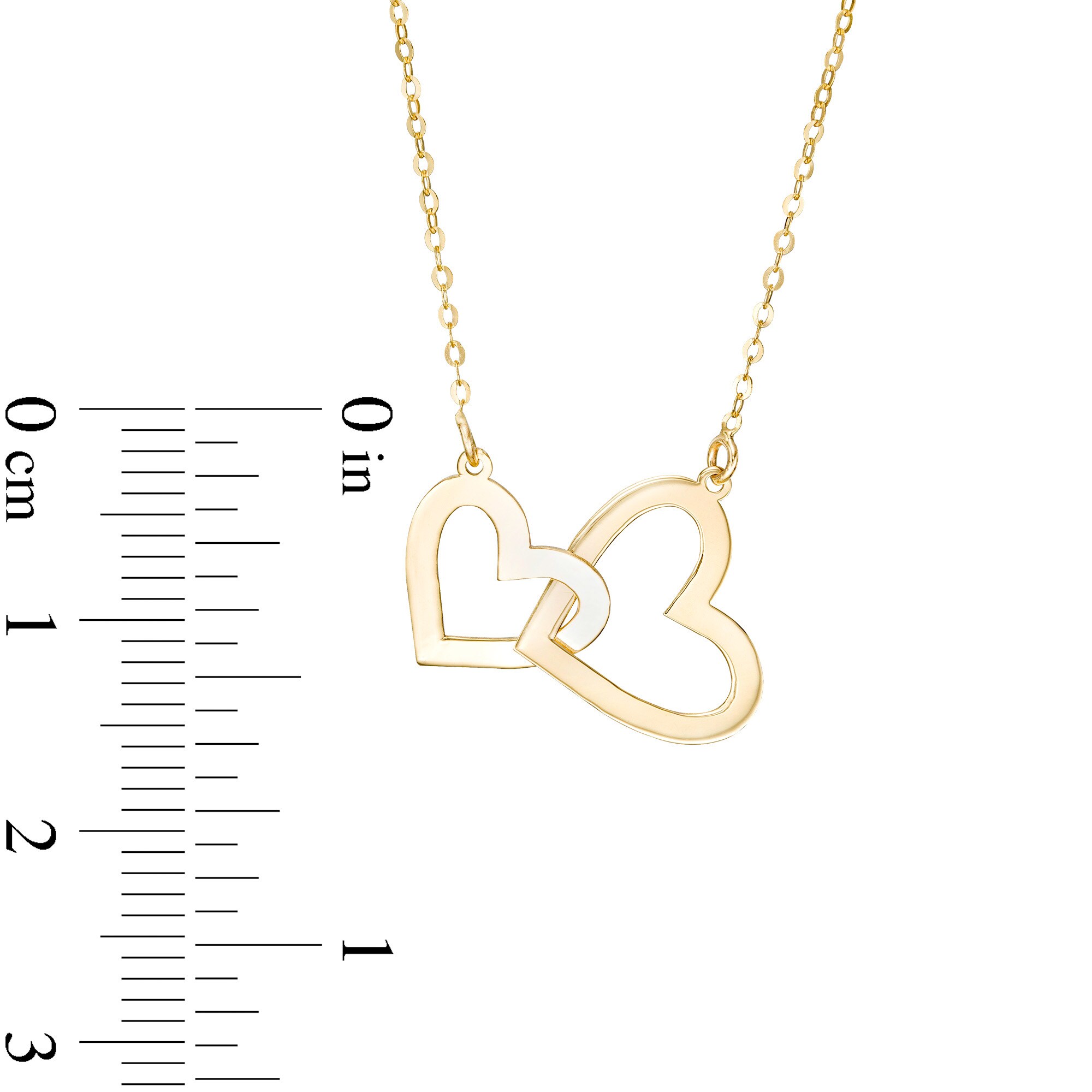 Large and Small Interlocking Hearts Necklace in 10K Gold | Zales