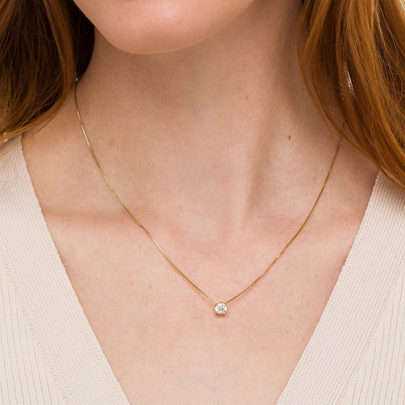 Certified Lab-Grown Diamond Solitaire Pendant in 14K Gold