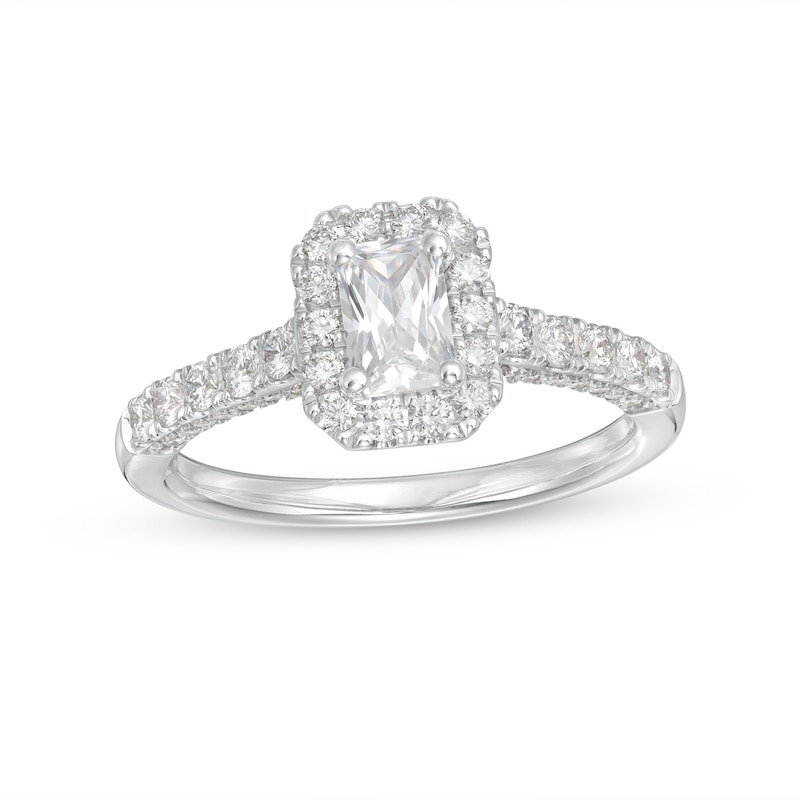 GIA-Graded Emerald-Cut Diamond Frame Engagement Ring