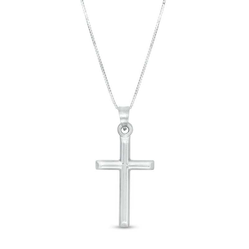 Polished Cross Pendant in 14K White Gold Zales Outlet