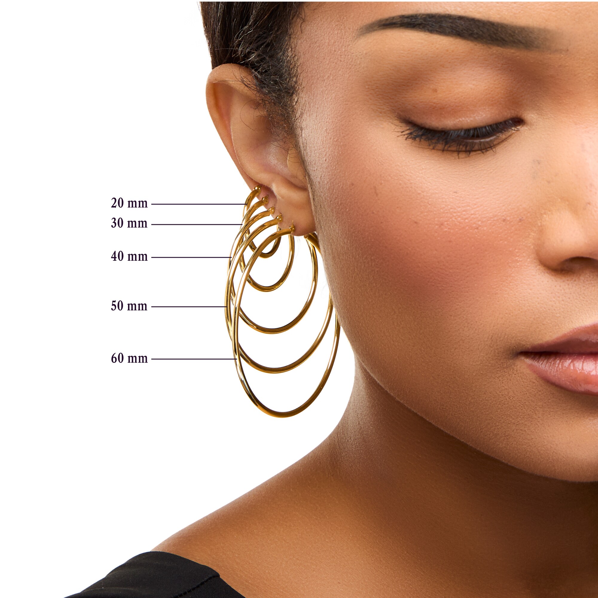 50.0mm Hexagon J-Hoop Earrings in 10K Gold | Zales Outlet