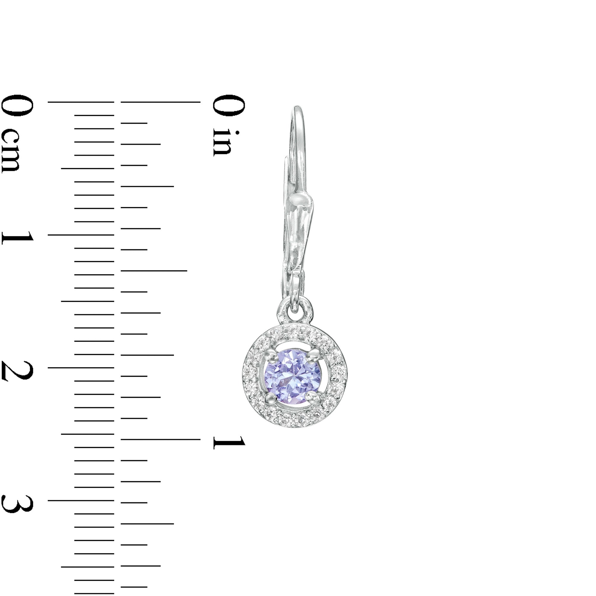 Tanzanite and White Lab-Created Sapphire Frame Drop Earrings in