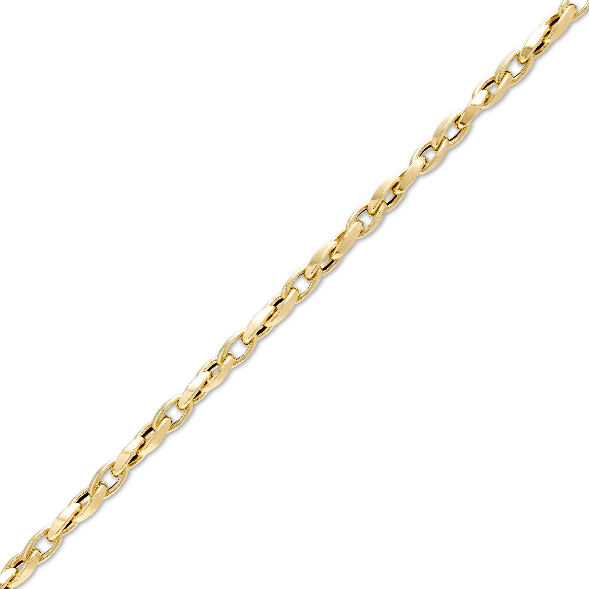 Twisted Chain Link Bracelet in 18K Gold - 7.25