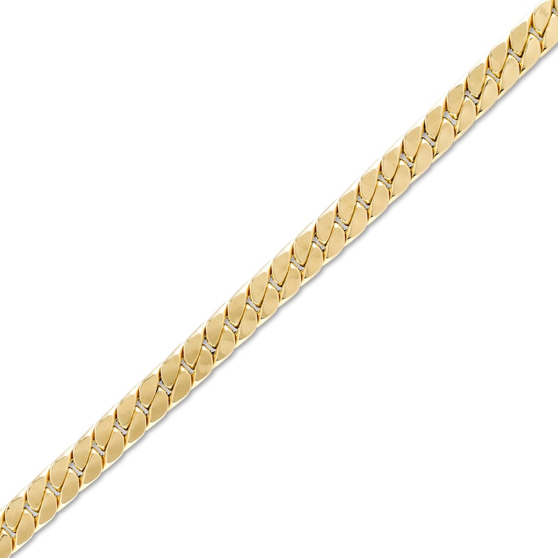 Flat Curb Chain Link Bracelet in 18K Gold