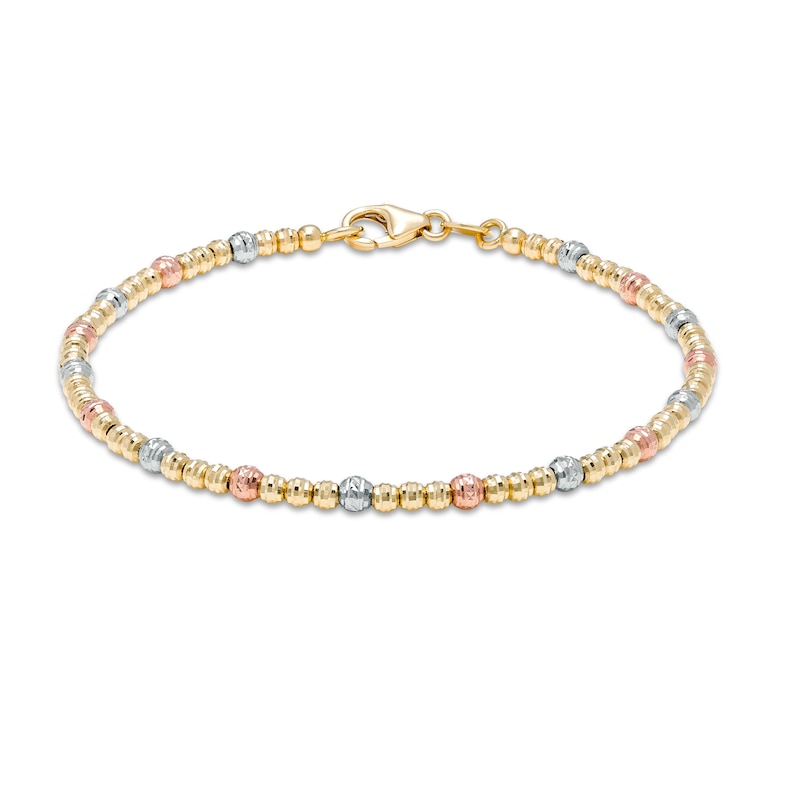 Diamond-Cut Brilliance Bead Station Bracelet in 18K Gold Peoples