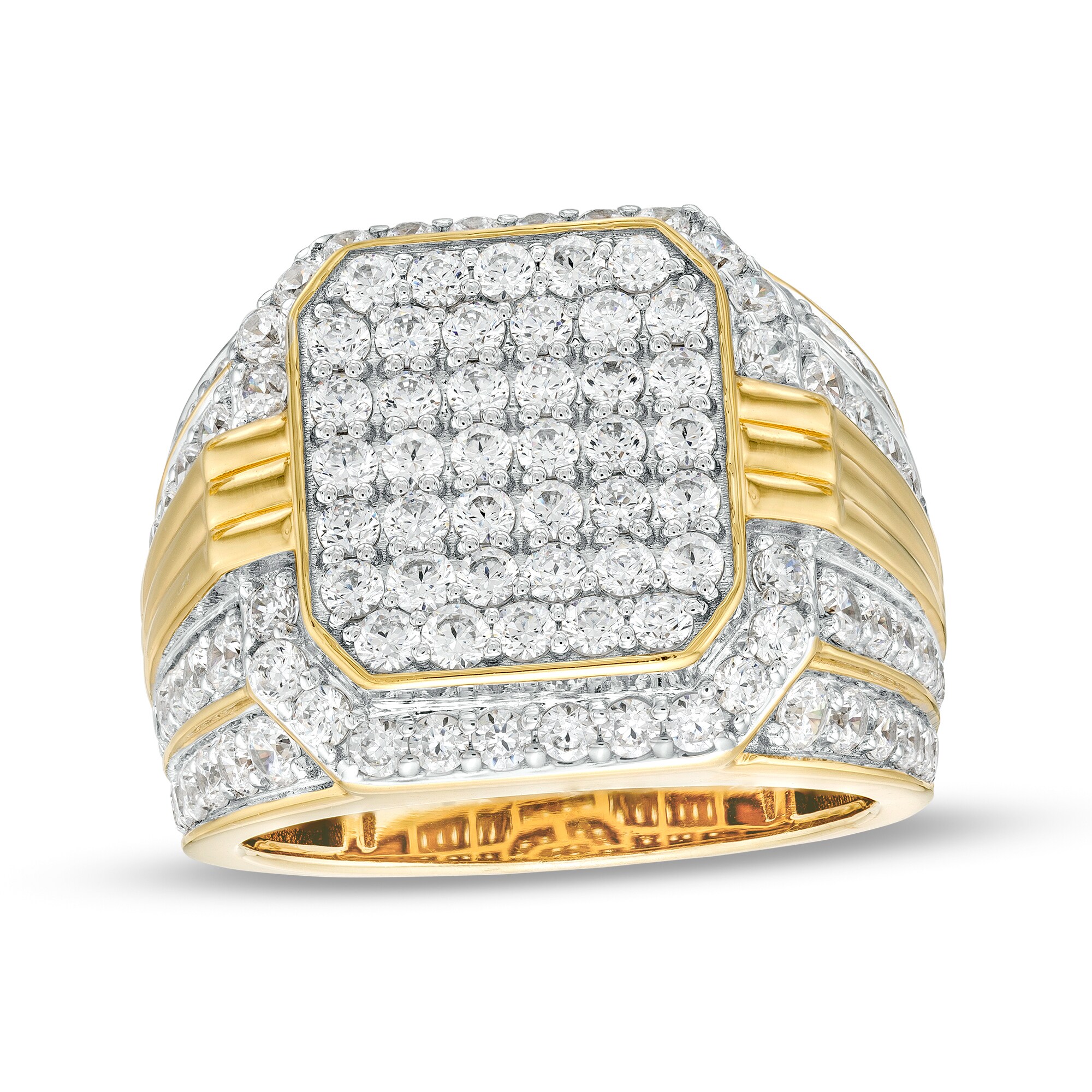 3-1/3 CT. T.W. Square-Shaped Lab-Grown Multi-Diamond Frame Ring in