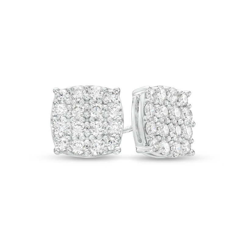 Cushion-Shaped Lab-Grown Multi-Diamond Stud Earrings in
