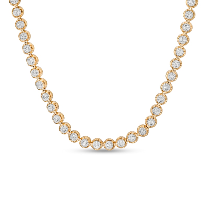Men's 2-1/2 Multi-Diamond Tennis Necklace in 10K Gold – - Main Image