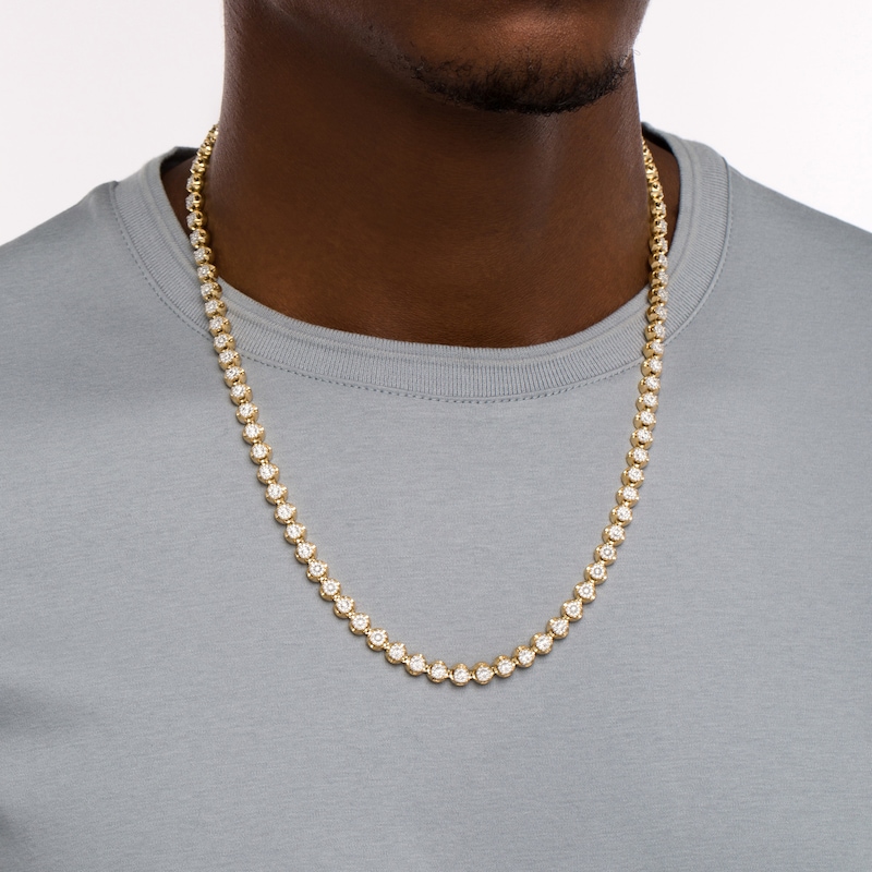 Men's 2-1/2 Multi-Diamond Tennis Necklace in 10K Gold