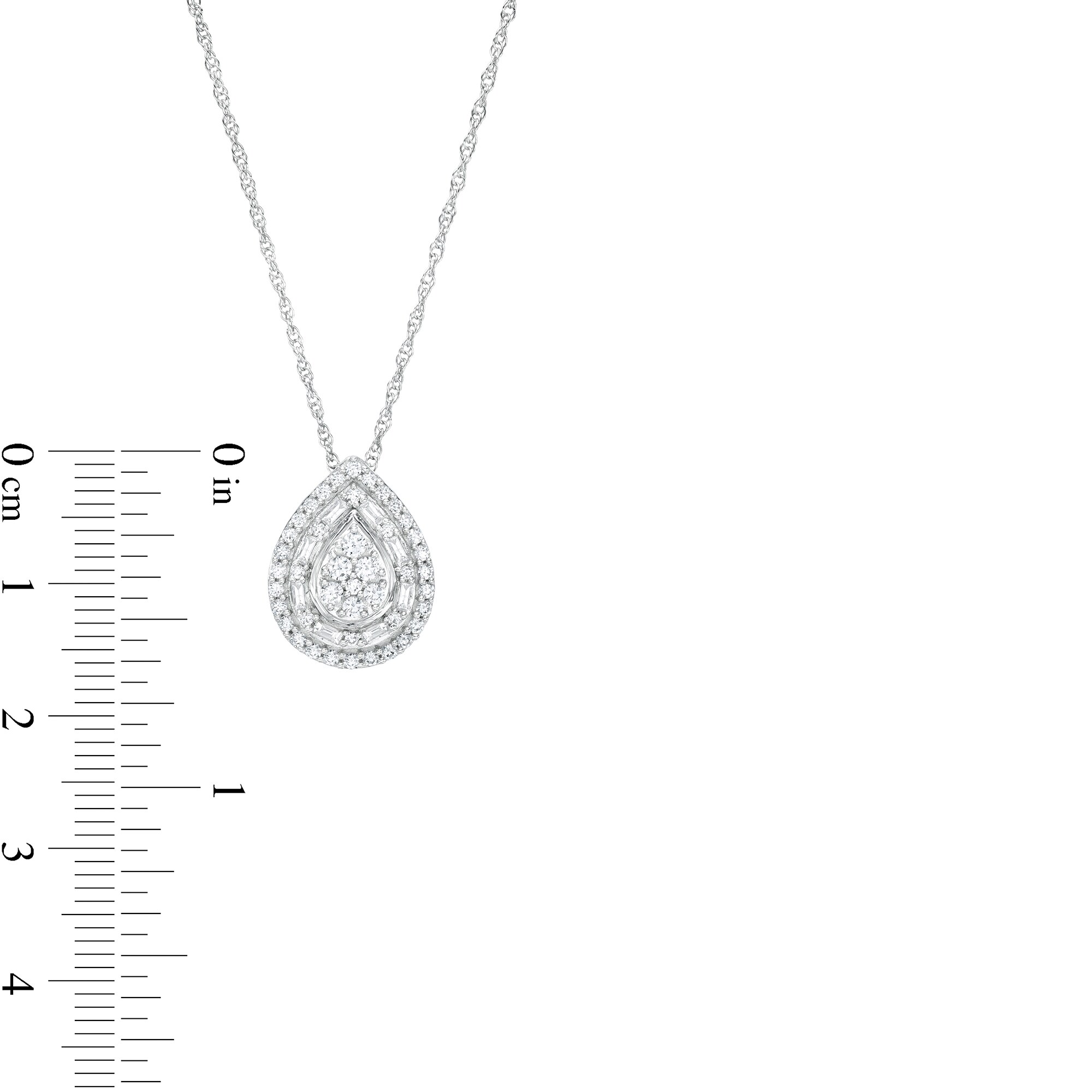 1/2 CT. T.W. Pear-Shaped Multi-Diamond Double Frame Pendant in 10K