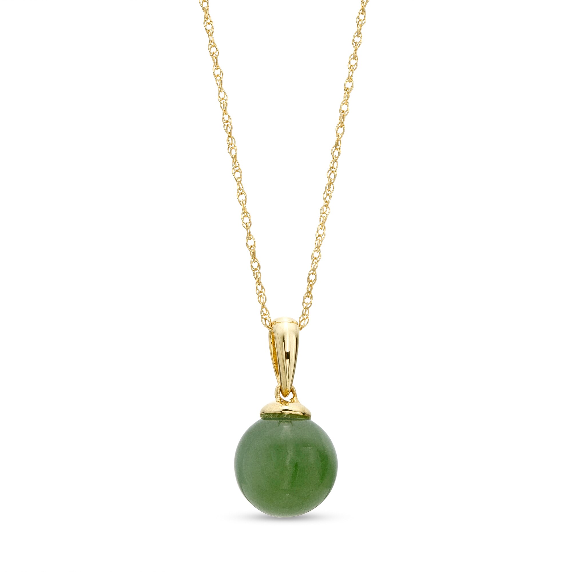 8.0mm Jade Ball Pendant in 14K Gold | Zales Outlet