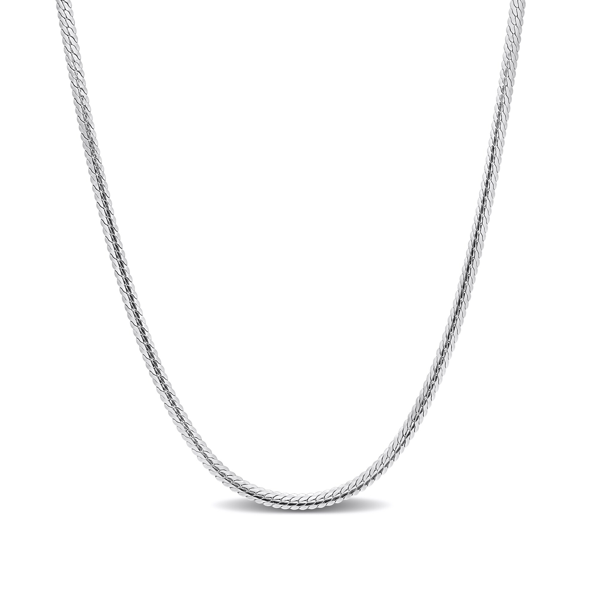 2.0mm Herringbone Chain Necklace in Sterling Silver - 16&quot